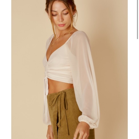 Ruched Cream Top - One left in each size! - Picture 2 of 7